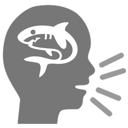 bust in silhouette and shark