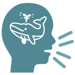 bust in silhouette and spouting whale