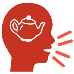 bust in silhouette and teapot