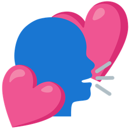 bust in silhouette and two hearts