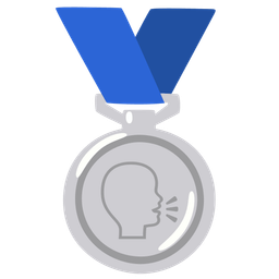 Busts in silhouette and 2nd place medal