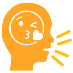 Busts in silhouette and Face blowing a kiss