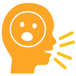 Busts in silhouette and Face with open mouth