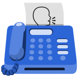 Busts in silhouette and Fax machine