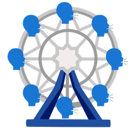 Busts in silhouette and Ferris wheel