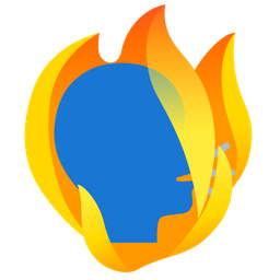 busts in silhouette and fire