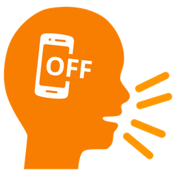 Busts in silhouette and Mobile phone off