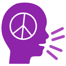 Busts in silhouette and Peace symbol