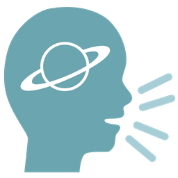 Busts in silhouette and Ringed planet