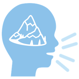 Busts in silhouette and Snow-capped mountain