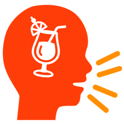 Busts in silhouette and Tropical drink