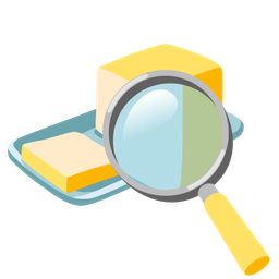 Butter and Magnifying glass tilted right