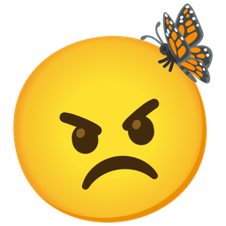butterfly and angry face