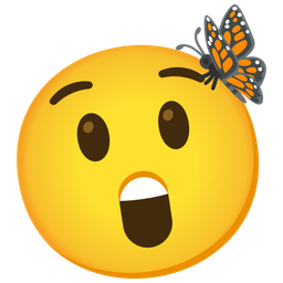 butterfly and astonished face