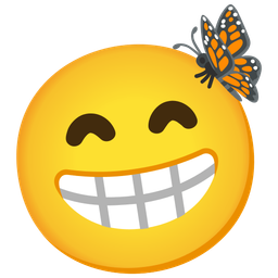 Butterfly and Beaming face with smiling eyes