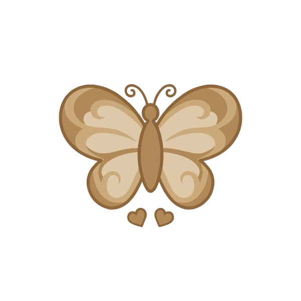 Butterfly and Brown heart