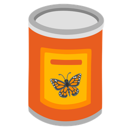 butterfly and canned food