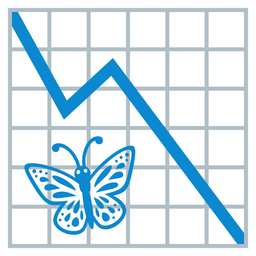 butterfly and chart decreasing