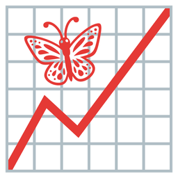 butterfly and chart increasing