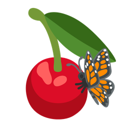 butterfly and cherries