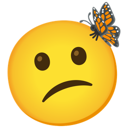 butterfly and confused face