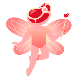 butterfly and cut of meat