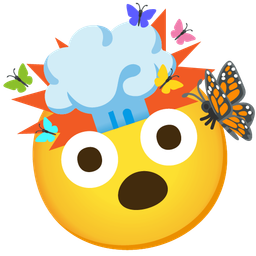butterfly and exploding head
