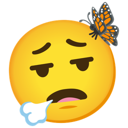 butterfly and face exhaling