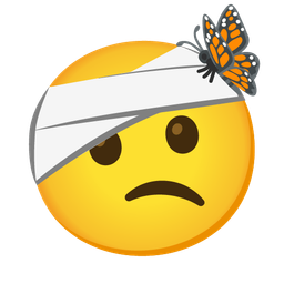 butterfly and face with head-bandage