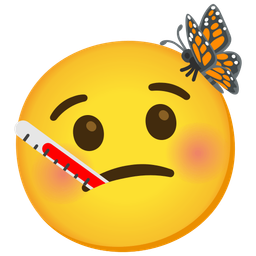butterfly and face with thermometer