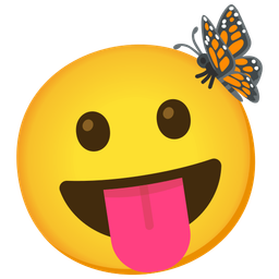 Butterfly and Face with tongue