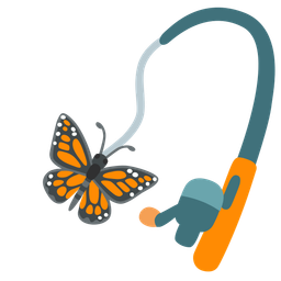 butterfly and fishing pole