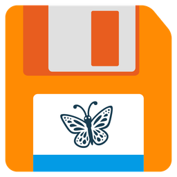 butterfly and floppy disk