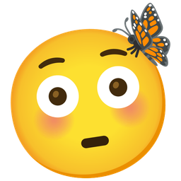 butterfly and flushed face