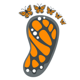 butterfly and footprints