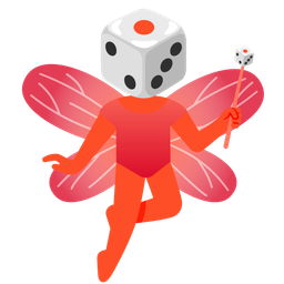 butterfly and game die