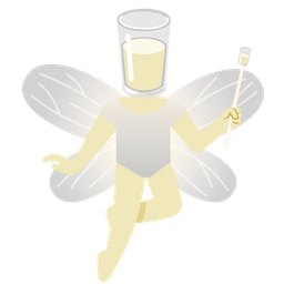 butterfly and glass of milk