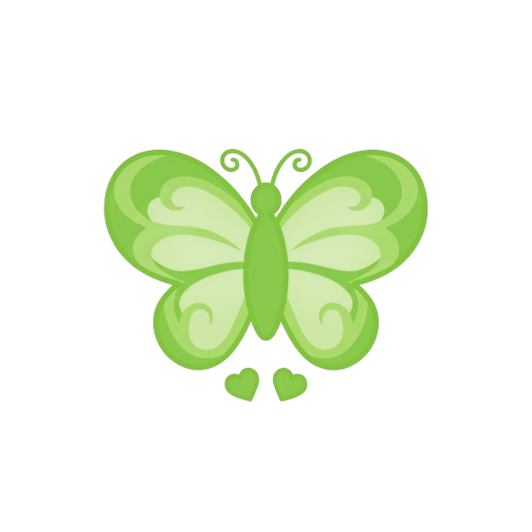 Butterfly and Green heart