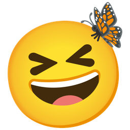 Butterfly and Grinning squinting face