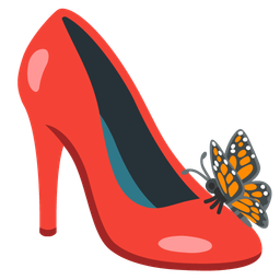 butterfly and high-heeled shoe