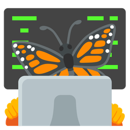 butterfly and laptop