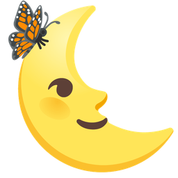 butterfly and last quarter moon face