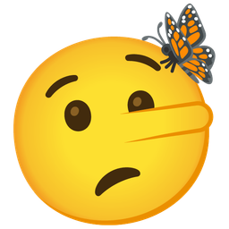 butterfly and lying face