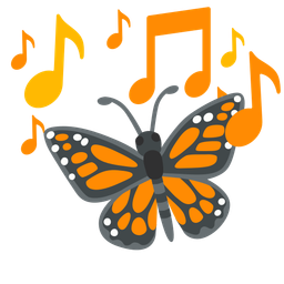 butterfly and musical notes