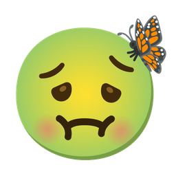 butterfly and nauseated face