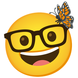 butterfly and nerd face