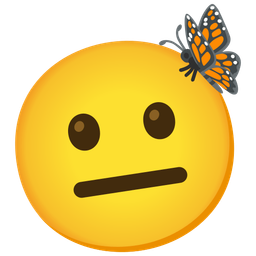 butterfly and neutral face