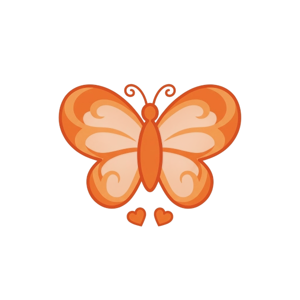 Butterfly and Orange heart