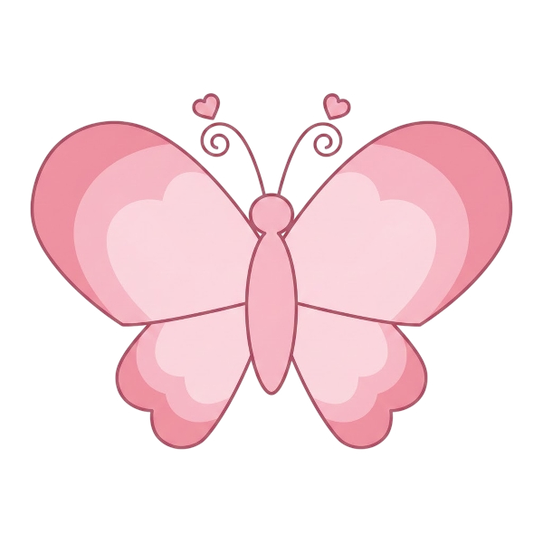 Butterfly and Pink heart