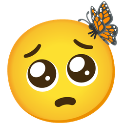 butterfly and pleading face
